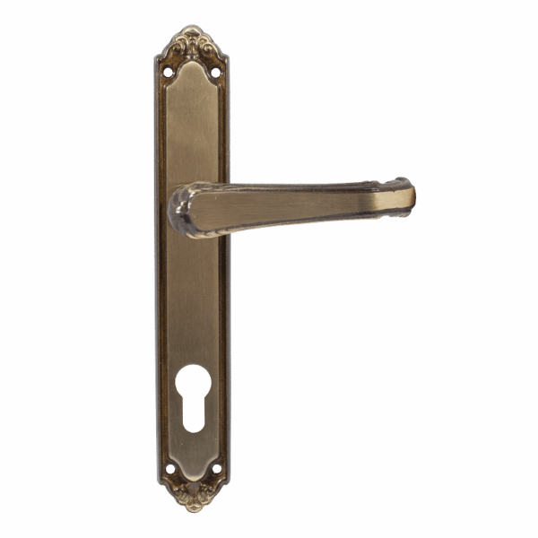 Maniglia Lady 8x85 Yale placca mm.240x37 Ottone Fume |  GPB Ghidini